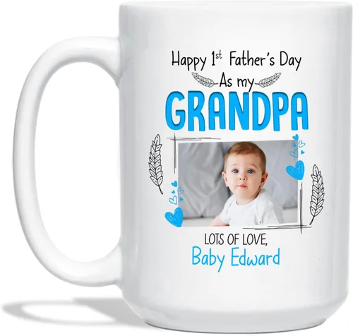 Miniatura 8 de Taza de café personalizada para el mejor abuelo por par, regalo para abuelo, tazas de abuelo, tazas personalizadas para abuelo con nombres de niños