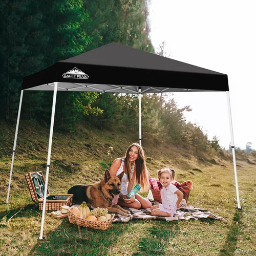 Miniatura 8 de Eagle Peak - Pérgola plegable (10.0 x 10.0 pies), patas inclinadas, de tela, para exteriores, fácil de montar, Negro