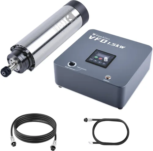 Kit de motor de husillo CNC enfriado por aire VFD FoxAlien de 1.5KW para máquina de enrutador CNC, husillo de 65mm de diámetro 24000 RPM para