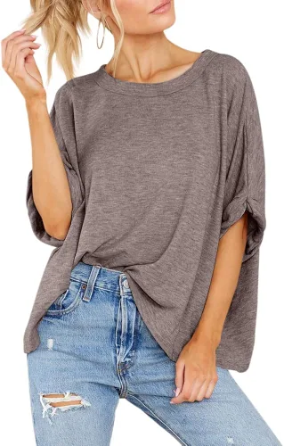Miniatura 3 de Camiseta de gran tamaño para mujer, de verano, casual, de manga corta, holgada