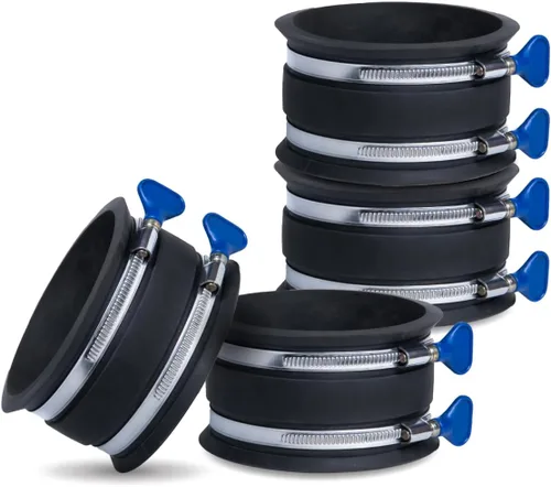 Miniatura 6 de POWERTEC 70281 - Manguito flexible para control de polvo con abrazaderas de acero, 6 pulgadas (paquete de 2)