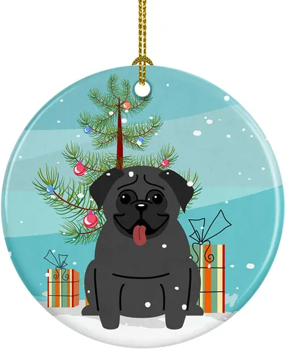Miniatura 61 de Caroline's Treasures Adorno de cerámica para árbol de Navidad, Laika Spitz de Siberia Occidental, decoración colgante para árbol de Navidad