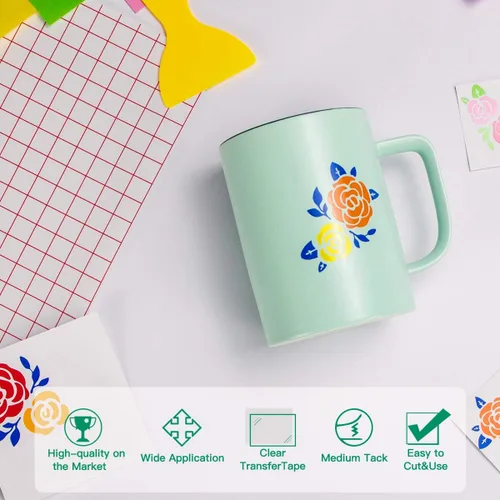 Miniatura 3 de Rollos de vinilo permanentes adhesivo para Cricut, rollo de vinilo blanco de 12.0 in x 35 ft para Cricut. Siluetas, letreros, álbumes de recortes