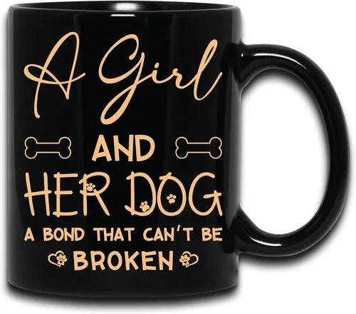 Miniatura 5 de WHIDOBE Taza personalizada de perro (niña – perro) personalizada de 11 onzas, 15 onzas con avatares, nombres, razas – Taza «Dog Mom» para mujeres