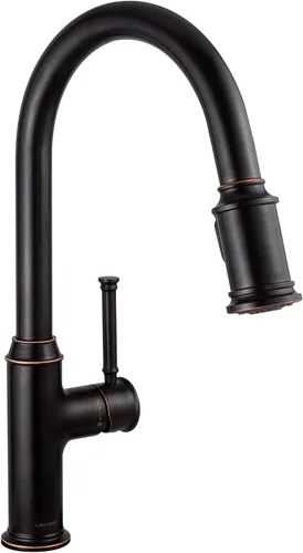 Miniatura 17 de Lava Odoro Grifo de cocina cromado con rociador desplegable, grifo de fregadero de cocina de un solo orificio, grifo de cocina de una sola manija