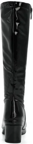 Miniatura 5 de MAVMAX Botas altas hasta la rodilla de charol para mujer, tacón grueso, plataforma, cremallera, punta redonda