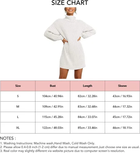 Miniatura 5 de Aumoo Vestidos largos de manga farol para mujer, vestido suéter de trabajo para mujer