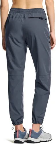 Miniatura 3 de CQR Pantalones de senderismo para mujer, pantalones cargo elásticos ligeros con bolsillos con cremallera, pantalones deportivos resistentes al agua