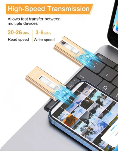 Miniatura 3 de GNASEET 256GB USB Flash Drive for Phone and Pad, Photo Stick High Speed External USB Thumb Drives Photo Storage Memory Stick for Save More Photos