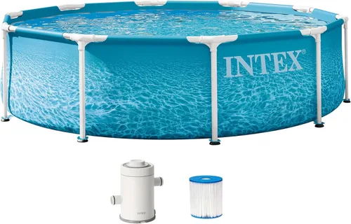 Miniatura 9 de INTEX 28206EP - Piscina sobre el suelo con marco de metal junto a la playa, 10 pies x 30 pulgadas, solo piscina (bomba no incluida)