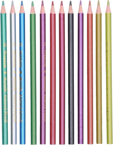 Zerodis Juego de 12 lápices de colores fluorescentes metálicos profesionales, lápices de colores, boceto, graffiti, suministros de pintura para