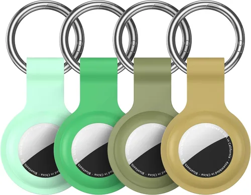 Miniatura 16 de Paquete de 4 llaveros compatibles con AirTag para AirTag de 1ª y 2ª generación, para AirTag de 1ª y 2ª generación, funda para AirTag, rastreador