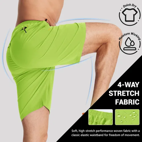 Miniatura 33 de TACVASEN Pantalones cortos deportivos para correr para hombre, 9 pulgadas, de secado rápido, pantalones cortos ligeros de verano, 3 bolsillos
