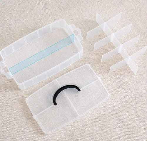 Miniatura 5 de Sooyee Contenedor de almacenamiento apilable de 6 capas, transparente, 60 compartimentos ajustables, compatible con juguetes pequeños, artes