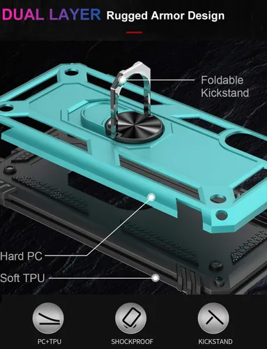 Miniatura 2 de IKAZZ Funda para Galaxy A10e con protector de pantalla, grado militar, a prueba de golpes, resistente, pasa prueba de caída de 16 pies con soporte