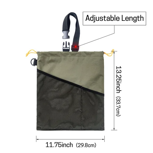 Miniatura 4 de GNEGNI 2 botes de basura para automóvil, bolsa de basura colgante para automóvil con forro impermeable a prueba de fugas Verde militar