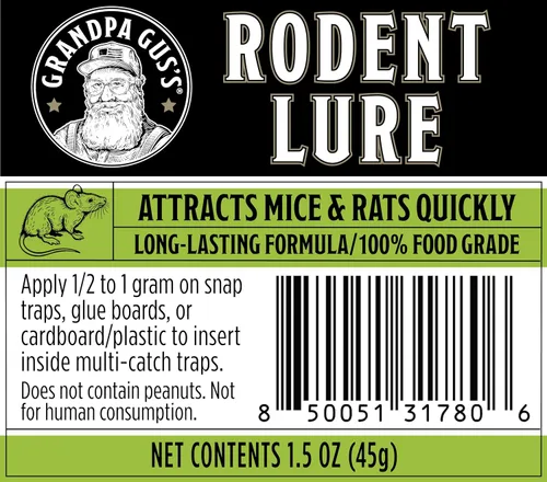Miniatura 9 de Grandpa Gus’s Atrayente de Roedores de Grado Alimentario para Trampas de Ratas y Ratones, Atrayente de Cebo Natural, No Tóxico y Seguro, Compatible