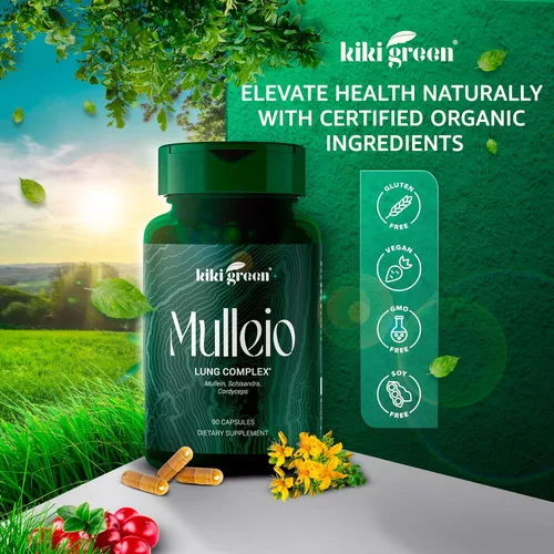 Miniatura 6 de KIKI Green Mulleio Cápsulas de salud pulmonar: suplemento de hierbas veganas para limpieza, mejor función, apoyo respiratorio - gordolobo