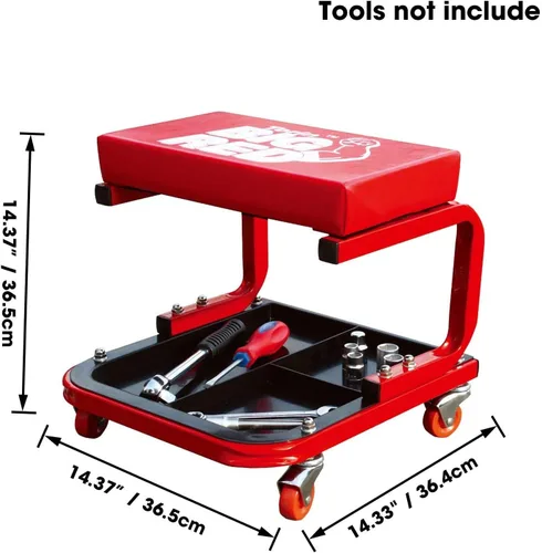 Miniatura 7 de DNA Motoring Enredadera automotriz de plástico ABS resistente y Torin TR6300 acolchado mecánico Rolling Shop Seat
