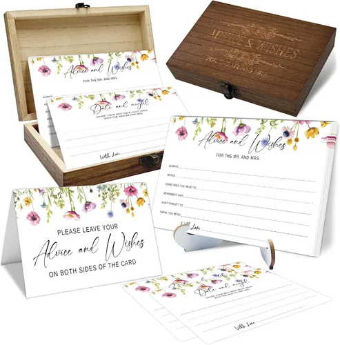 Miniatura 8 de Consejos y deseos para el señor y la señora - Tarjetas de consejos de boda de champán para decoraciones de despedida de soltera, buenos deseos