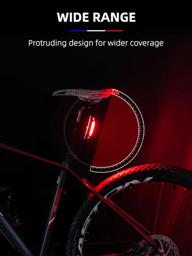 Miniatura 3 de ROCKBROS Luz trasera de bicicleta USB recargable LED luz trasera de bicicleta 6 modos IPX4 luz trasera de bicicleta para conducción nocturna