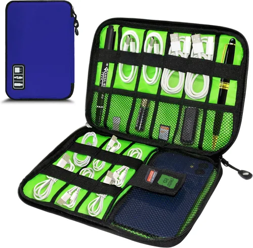 Miniatura 8 de Organizador de Electrónica, Funda Organizadora de Cables de Viaje, Bolsas Organizadoras de Cables Portátiles, Estuche de Almacenamiento