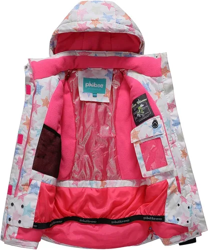 Miniatura 3 de PHIBEE Chaqueta de esquí para snowboard impermeable y resistente al viento para niñas, Nieve