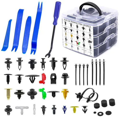 Kit de 860 clips de parachoques y sujetador de retención de automóvil | 25 tamaños Auto Push Pin Remaches Puerta Trim Panel Clips para GM Ford