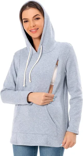 Miniatura 76 de Bearsland - Sudadera de lactancia y maternidad para mujer, con bolsillos y capucha