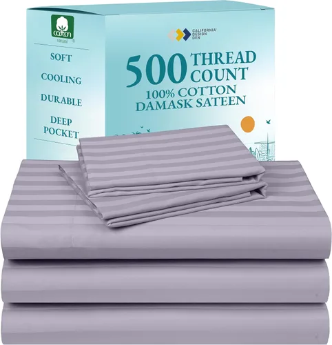 Miniatura 23 de Sábanas de algodón tamaño King dividido para cama ajustable, satén de algodón 100% con 500 hilos, ajuste ceñido, juego con sábanas bajeras Twin-XL