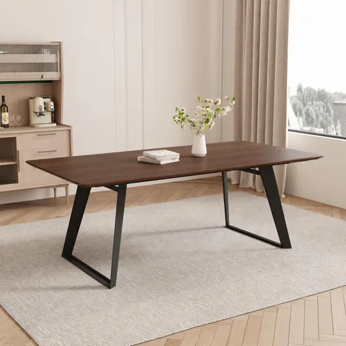 Miniatura 12 de ZckyCine Mesa de Comedor Moderna de Mediados de Siglo y Sillas para 4 Rectangular de Madera Expandible que Ahorra Espacio Multifuncional Marrón