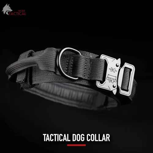 Miniatura 3 de Wolf Tactical Collar de perro - Collar militar resistente para perros grandes - Negro, Talla M