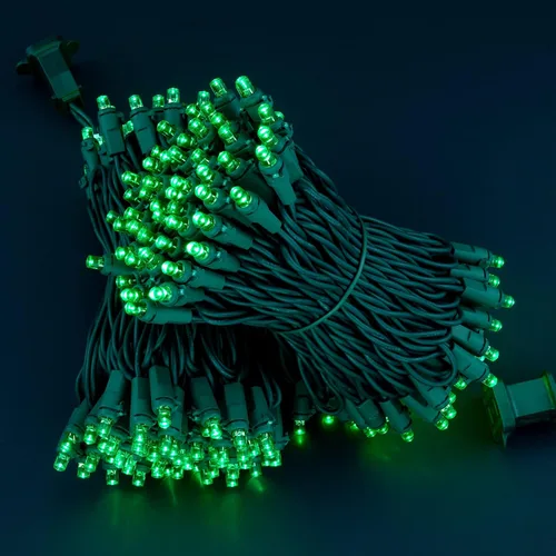 Miniatura 3 de Juego de 2 luces LED verdes de gran angular para Navidad, juego de 2 juegos de 100 luces LED de 0.197 in