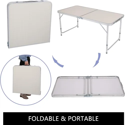Miniatura 6 de Mesa plegable de aluminio portátil para campamento, altura ajustable, ligera para fiestas, playa, patio trasero, barbacoa, interior y exterior