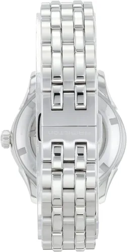 Miniatura 3 de Hamilton Reloj Jazzmaster Open Heart Lady Reloj automático suizo de 1.417 in, esfera de madreperla, pulsera de acero inoxidable plateado