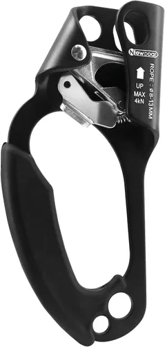 Miniatura 10 de NewDoar Certificado UIAA y CE - Ascendedor de mano para escalada en roca, arborista, equipo de rapel para cuerda de 8~13MM Gris-Derecho