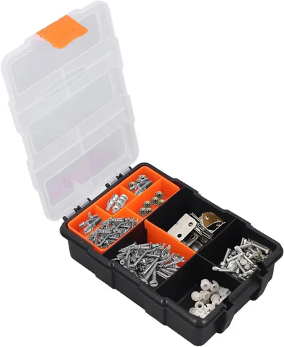 Miniatura 6 de Caja organizadora de piezas pequeñas con divisores extraíbles, contenedor de almacenamiento de PVC para herramientas de hardware, tornillos, pernos