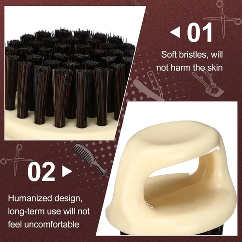 Miniatura 3 de Paquete de 4 cepillos para barba para hombres, cepillos de barba, cepillo de barbero para nudillos, cepillos para cara y cuello, suministros