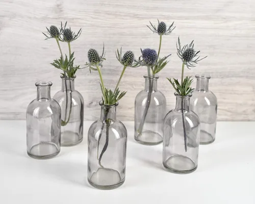 Miniatura 2 de Serene Spaces Living - Jarrones de cristal para medicina, 13 cm de alto y 6 cm de diámetro Gris ahumado pequeño