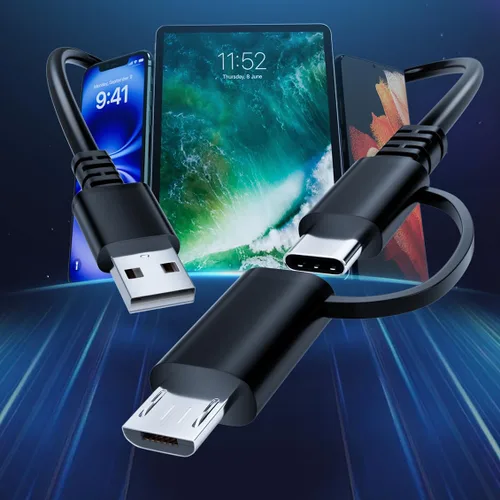 Miniatura 3 de Cable micro USB de 6 pies de largo, cable de carga Android para Samsung Tablet, cable de carga USB con adaptador USB C, cable de carga rápida USB