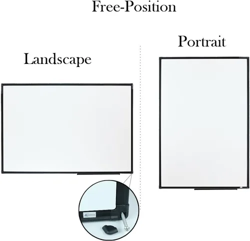 Miniatura 3 de Lockways - Pizarra magnética blanca, de borrado en seco, con bandeja para bolígrafos, tablero de presentación de mensajes montado en la pared, marco