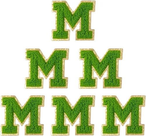 Miniatura 54 de 6 piezas de parches de letras de chenilla autoadhesivas, parches de letras preppy de 2 pulgadas para bolsos, ropa y sombreros, grandes pegatinas