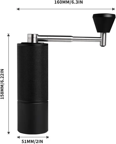 Miniatura 5 de TIMEMORE C3S Pro - Molinillo de café manual con rebaba cónica de acero inoxidable, cuerpo totalmente metálico, ajuste ajustable