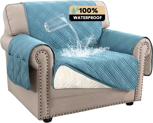 Miniatura 35 de PrinceDeco - Funda para sofá reclinable 100% impermeable, funda para sofá para sala, protector de muebles resistente al agua con correas elásticas
