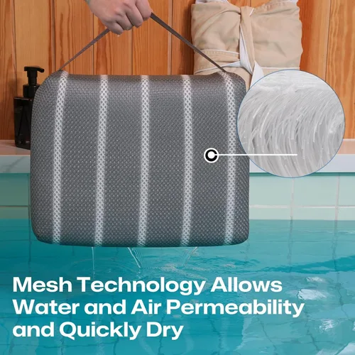 Miniatura 7 de Cojín para bañera de hidromasaje para uso en interiores o exteriores, almohada de spa con peso de 16 x 12 x 4.3 pulgadas, funda de malla 4D lavable