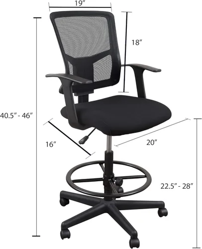 Miniatura 3 de Tienda de escritorio de pie sentado o de pie, taburete de trabajo de redacción para escritorios de pie con reposapiés y reposabrazos ajustables