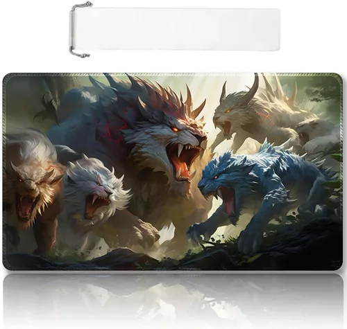 Miniatura 51 de Tapete de Juego MTG Premium Cosido con Zonas y Respaldo de Goma Antideslizante - Tapete de Juego TCG para MTG y Otros Juegos de Cartas - Diseño Dkt