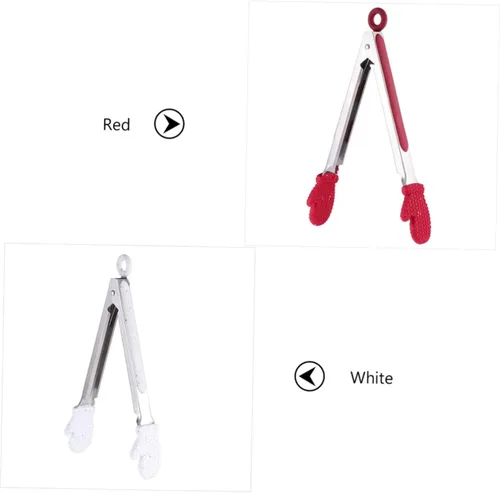 Miniatura 5 de SHOWERORO Pinzas de comida de Navidad, pinzas para servir alimentos, pinzas de pan de Navidad, herramientas multiusos, pinzas de limón, mini
