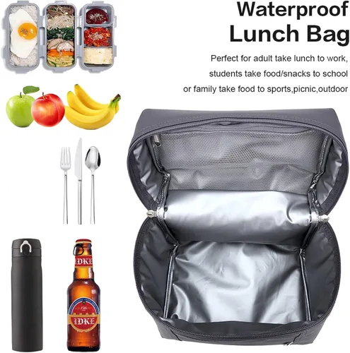 Miniatura 7 de NOL Natural Organic Lifestyle Bolsas de almuerzo aisladas para mujer, bolsa de refrigeración ligera de nailon impermeable para el trabajo