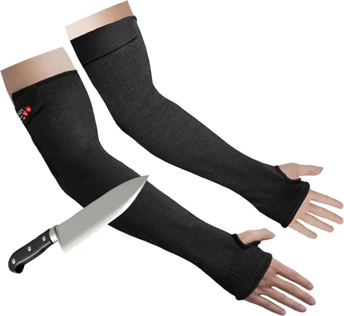 Miniatura 18 de Protectores de brazo para piel fina y moretones, mangas resistentes a cortes para hombres y mujeres, mangas de Kevlar, mangas de protección de nivel